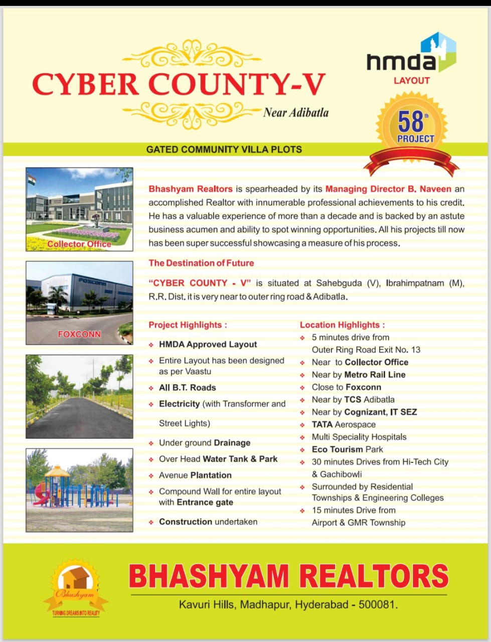 Adibatla near Residencial Open plots