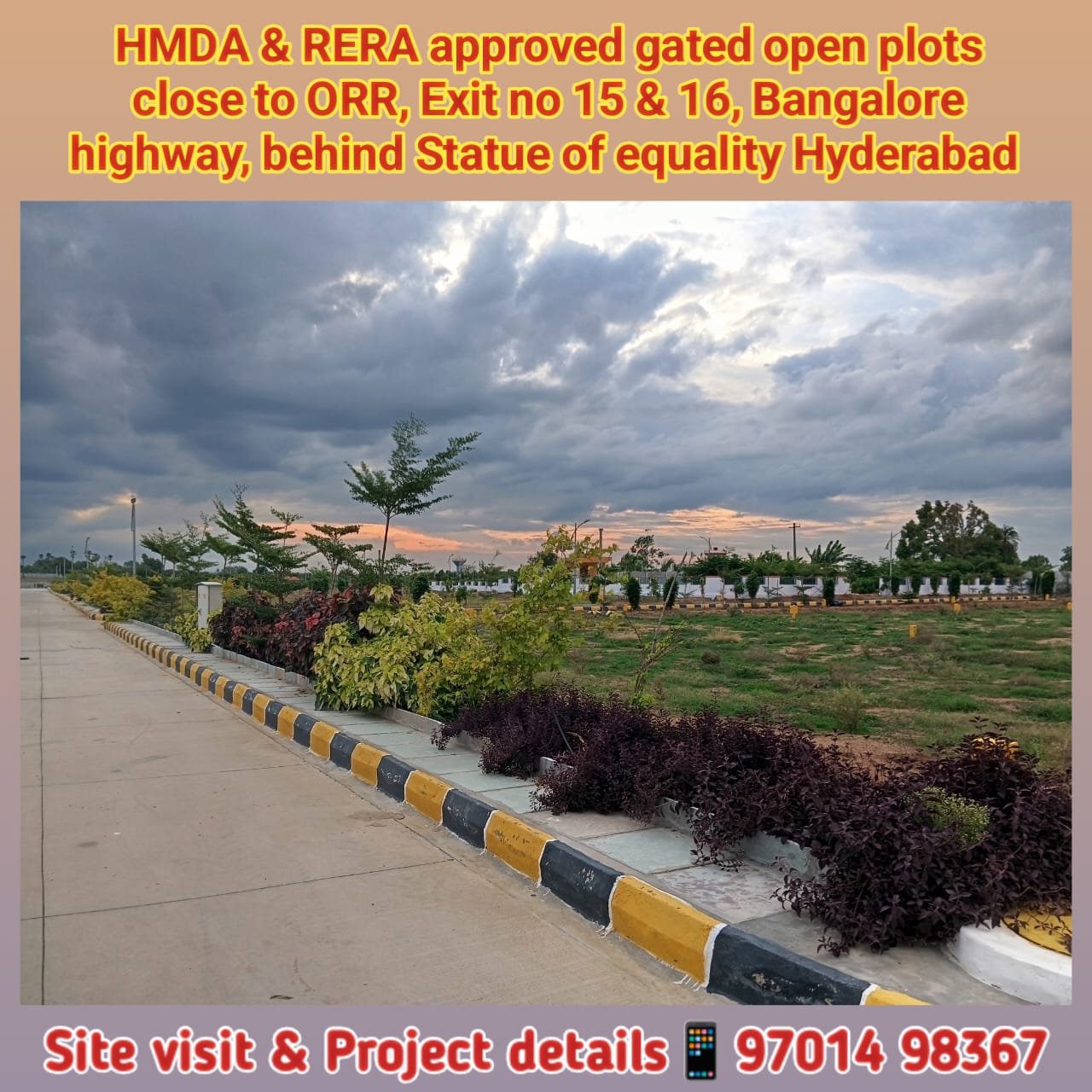 Residential open villa plots for sale Hyderabad near ORR - Bangalore highway 9701498367