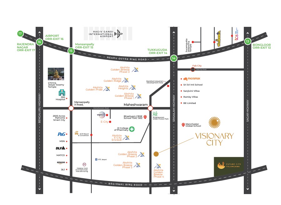 Premium Plots for sale Maheshwaram - Srisailam Highway - Hyderabad - 9000237743