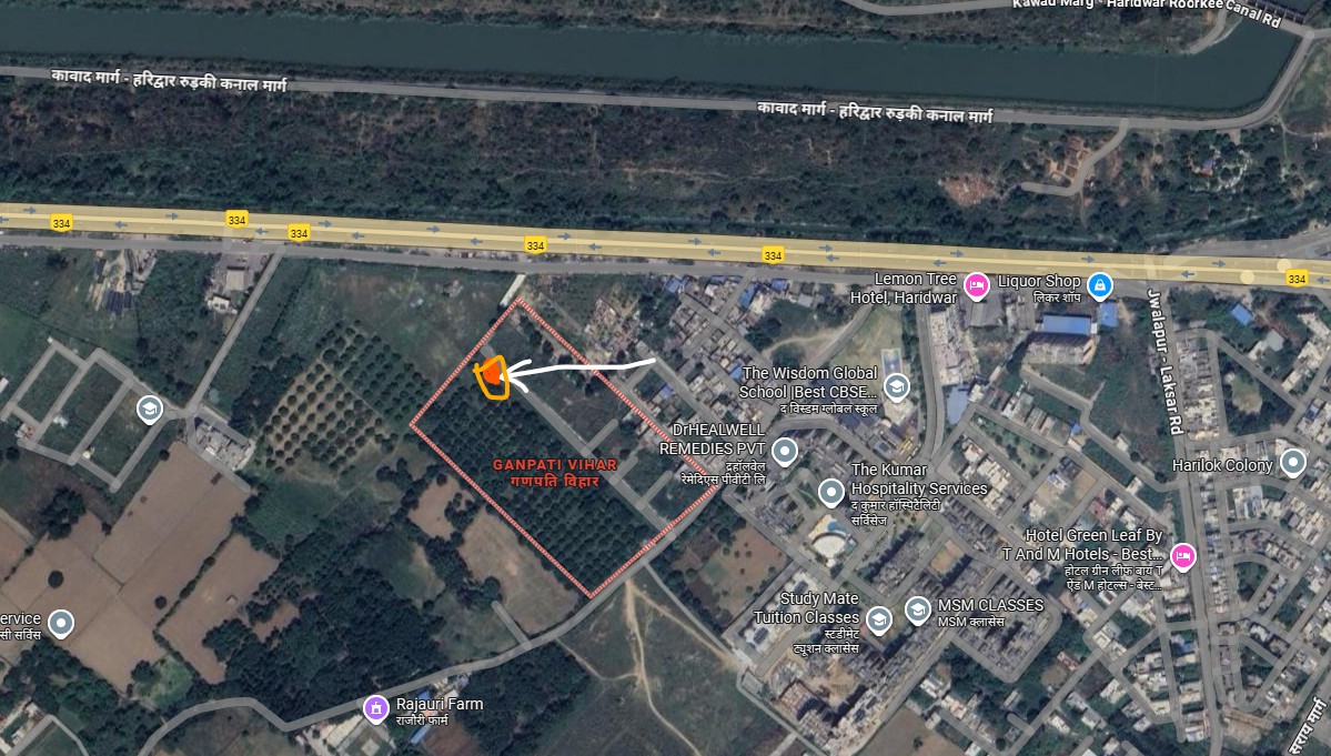 1059 SQ. FT. PLOT AS PER VASTU NEARBY NATIONAL HIGHWAY, HARIDWAR