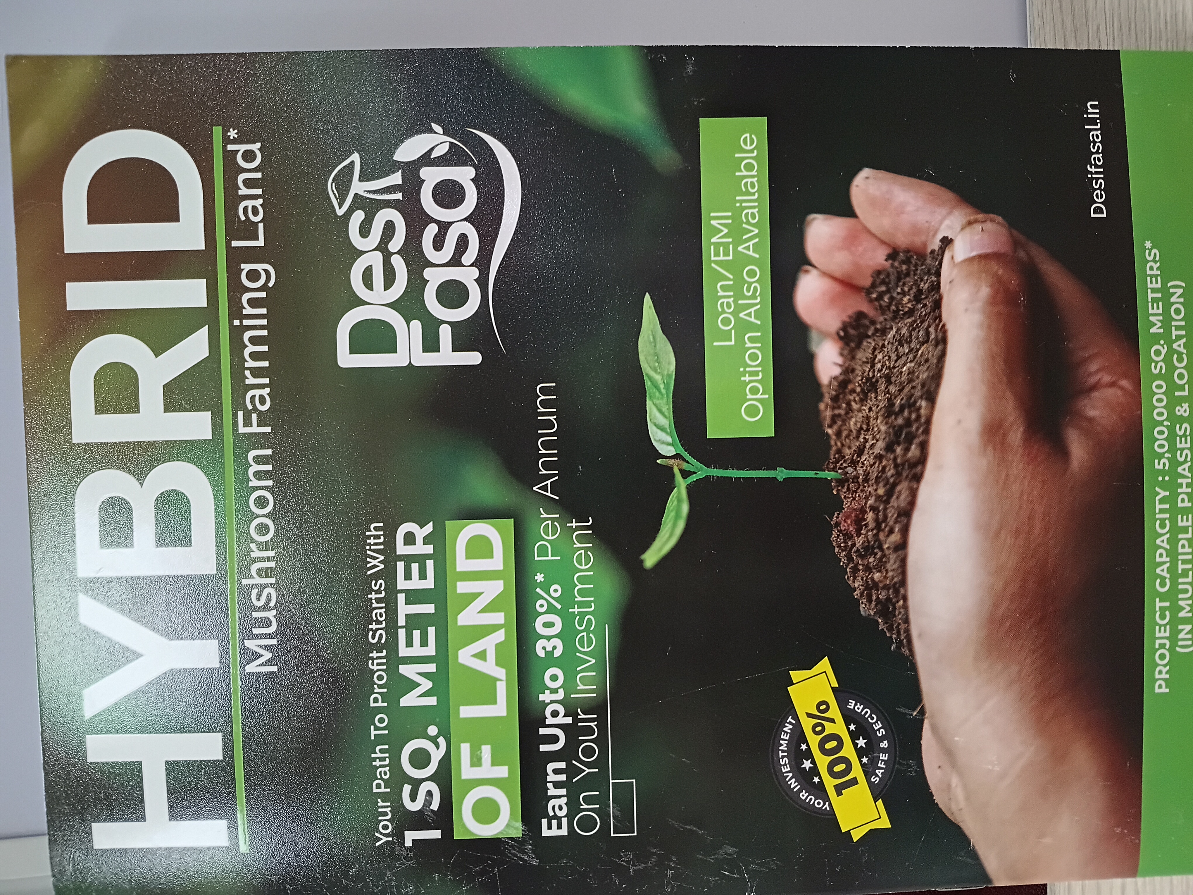 Hybrid mushroom farming with land 