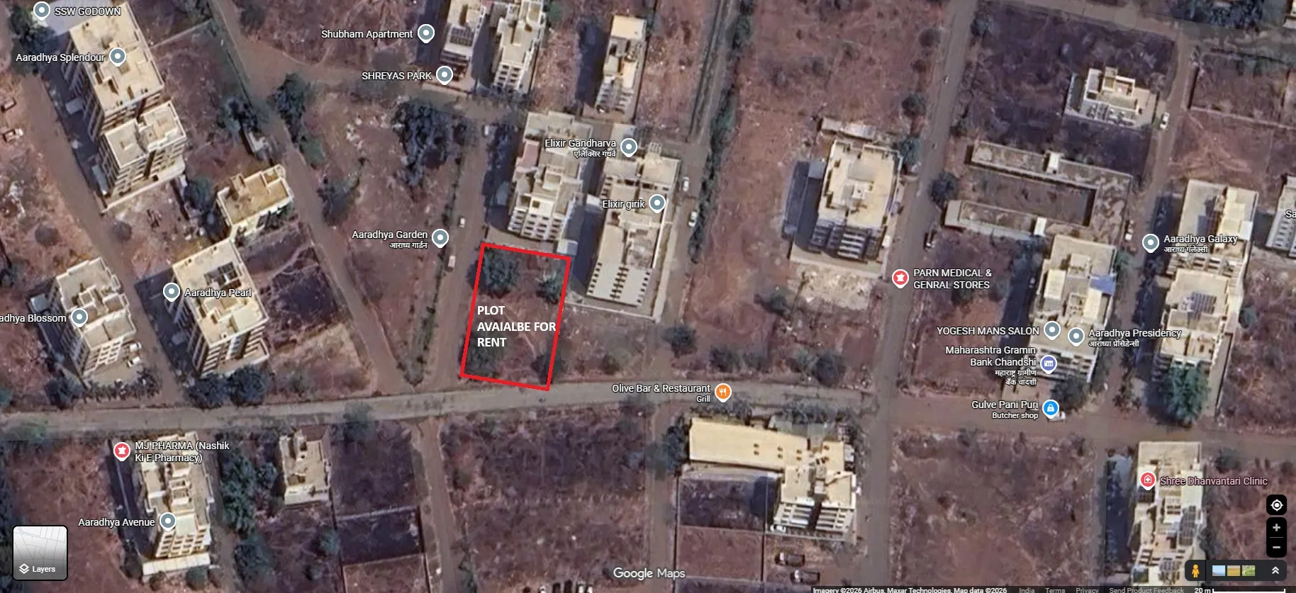 Golden Business Opportunity – Commercial Plot on Rent in Chandsi, Nashik 1000 sq. yard (9000 sq. ft.) open plot 