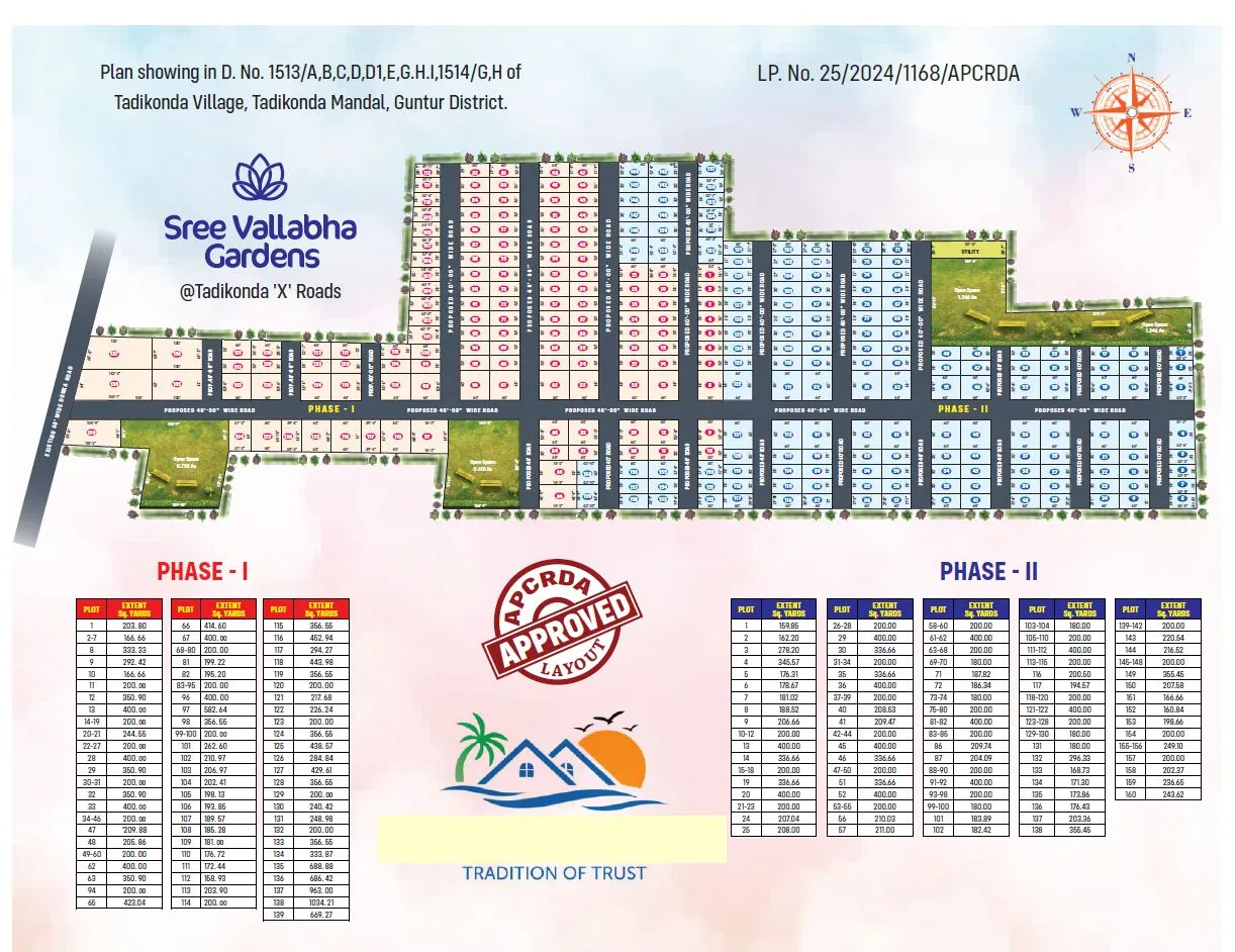 Premium CRDA Approved Plots For Sale in Tadikonda, Amaravathi.