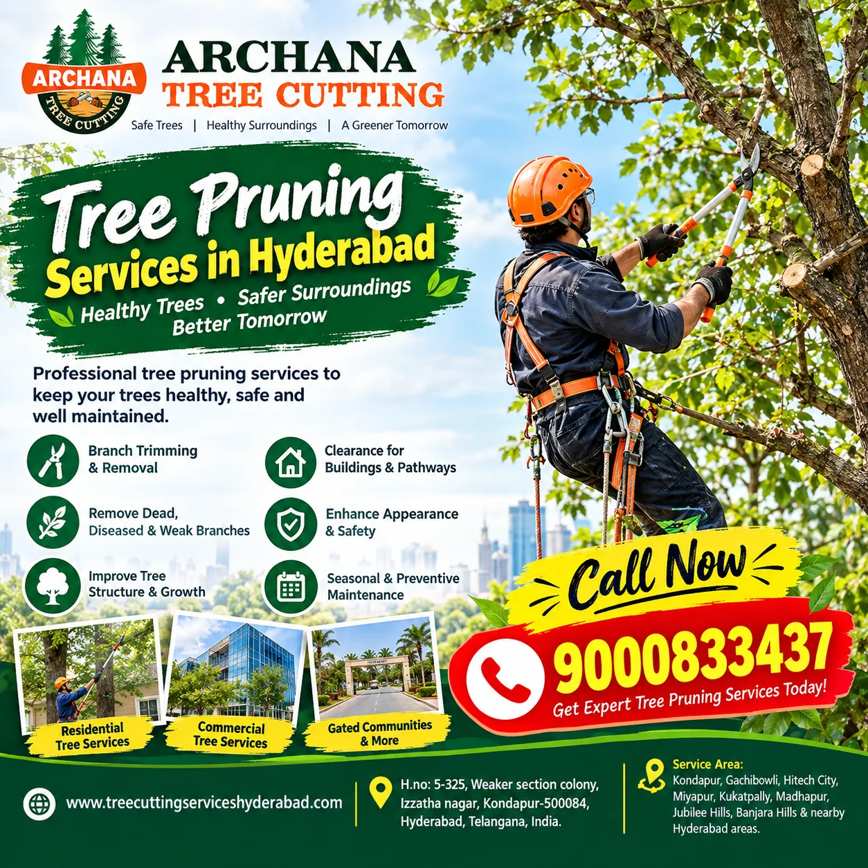 Tree Pruning Services in Hyderabad – Archana Tree Cutting Services