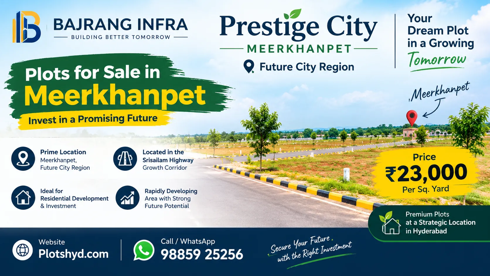  Bajrang Infra Prestige City Meerkhanpet – Future City Plots for Sale