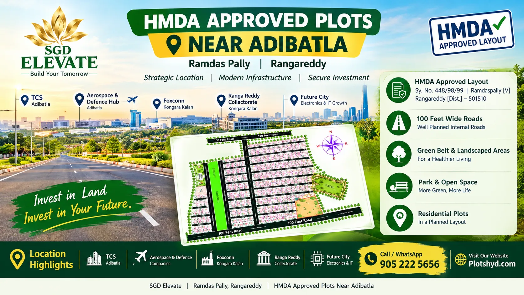 SGD Elevate – HMDA Approved Plots Near Adibatla | Ramdas Pally