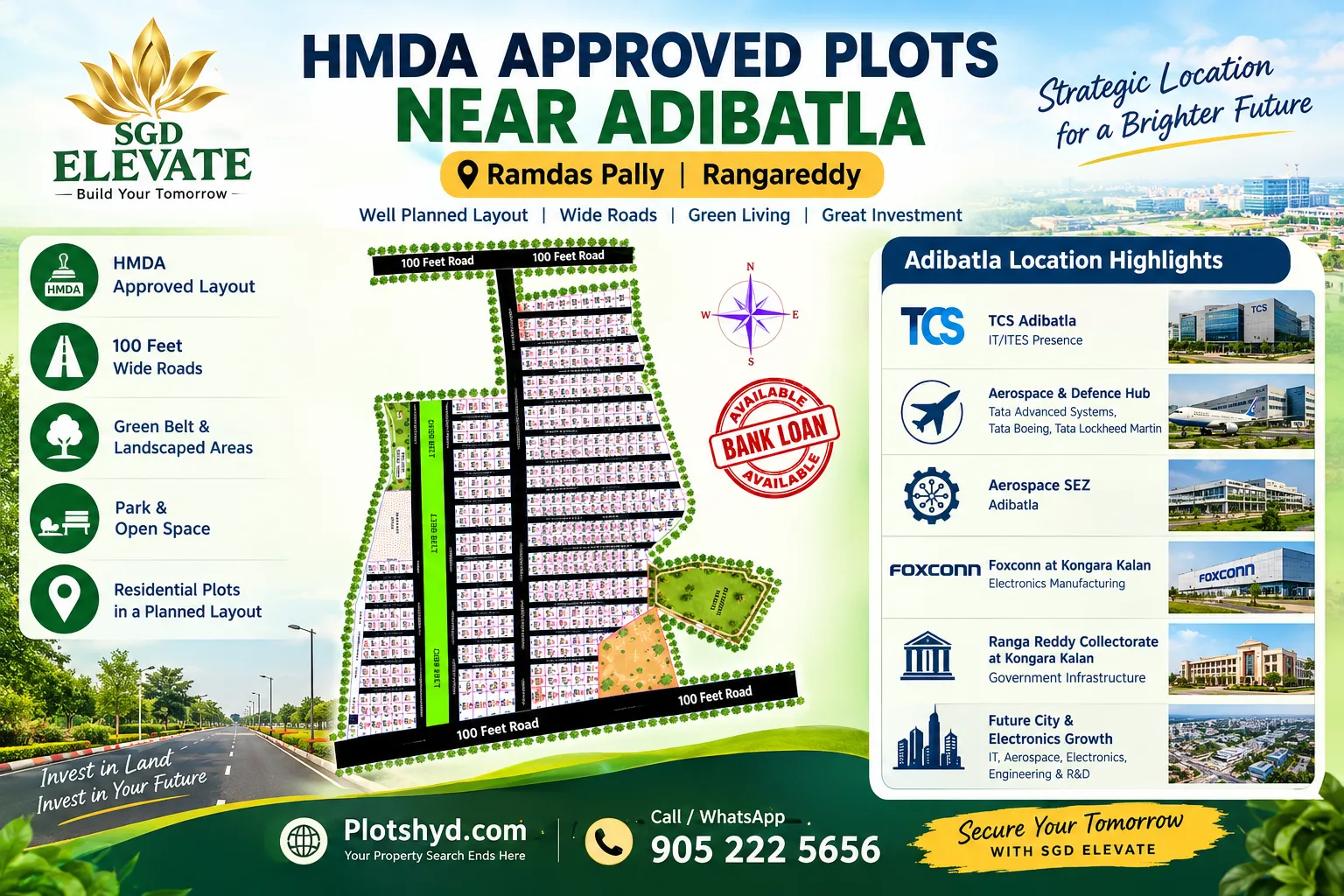 SGD Elevate – HMDA Approved Plots Near Adibatla | Ramdas Pally
