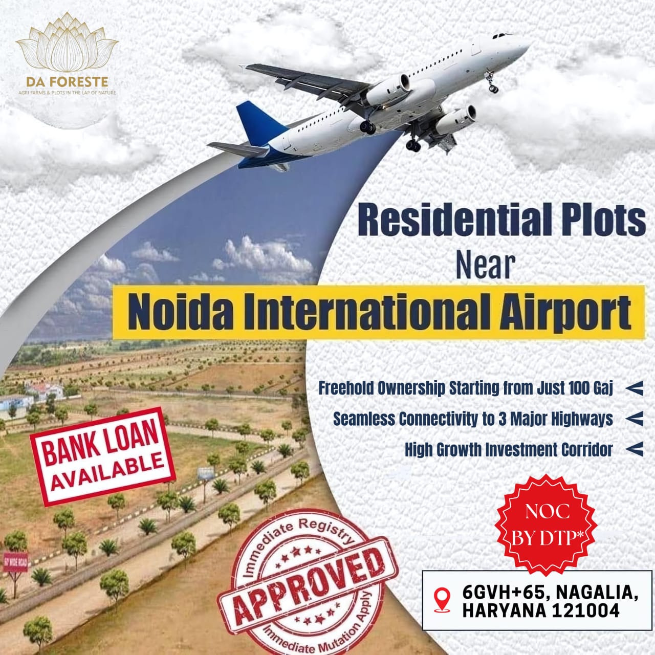 Future Hub Plots  Jewar International Airport Zone in Palwal