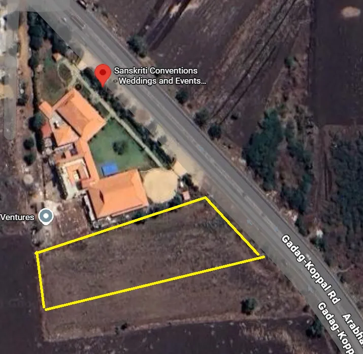 Premium 10,000 Sq Ft NA Commercial Plot – Main Road Access Next to Sanskriti Convention Hall, Gadag