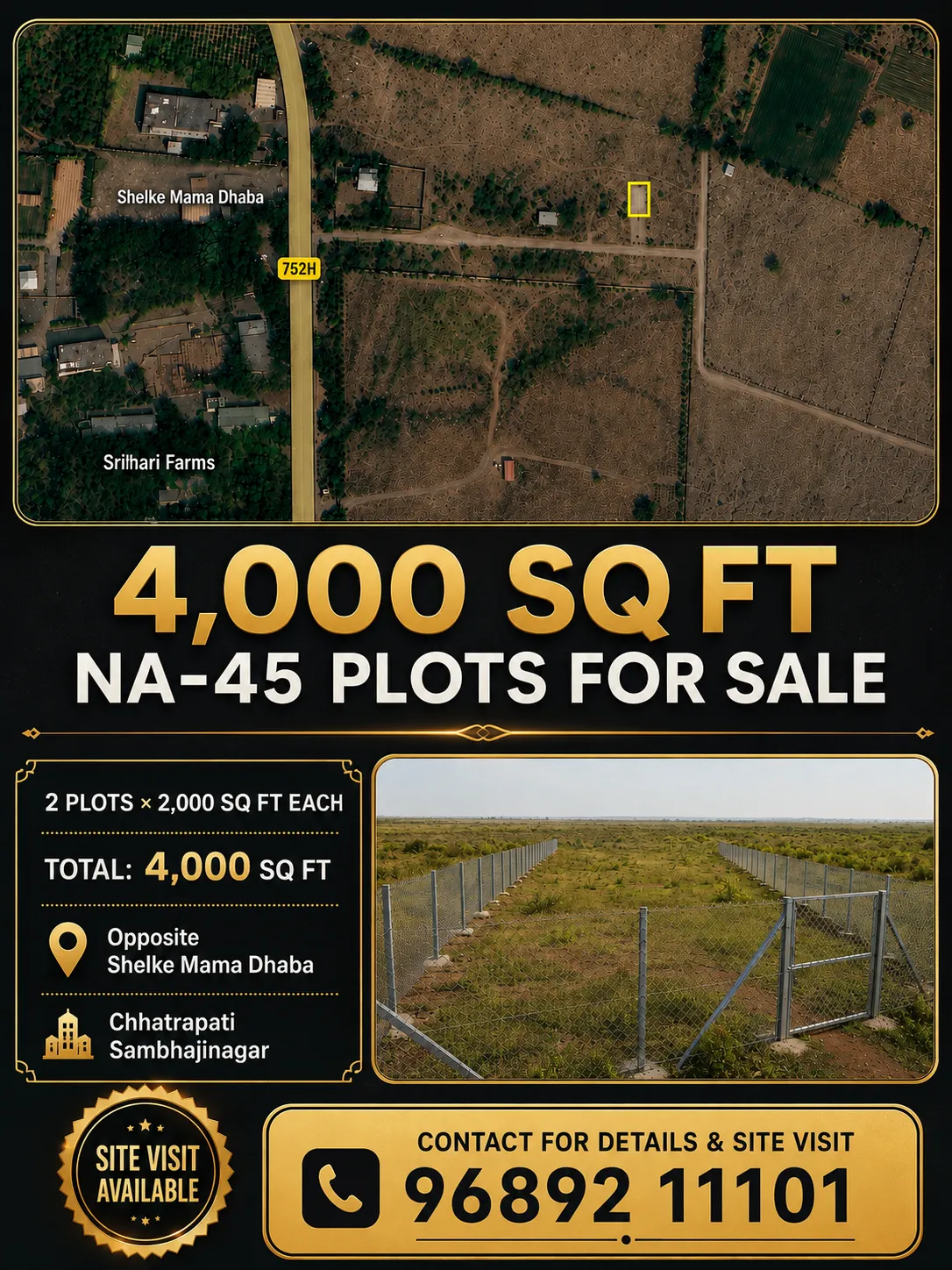 2 Residential Plots for Sale - 2000 Sq ft Each (Total 4000 Sq ft) - NA-45